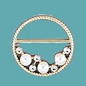 Natural Pearls with Rhinestones Scarf, T-shirt Clip slider buckle - Hot Trend!